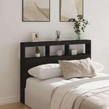 Ormarić za uzglavlje s LED svjetlima crni 140 x 17 x 102 cm Cijene