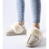 Gemre Light beige insulated slippers with elastic Sangro | Shoptok.si