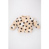 Defacto Baby Girl Regular Fit Crew Neck Heart Patterned Welsoft Plush Sweatshirt | ePonuda.com