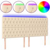 Maison Chic led posteljno vzglavje - vzglavna omarica - nočna omarica krem 200x7x118/128 cm blago, (21706623) Cene