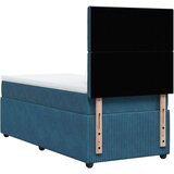 Box spring krevet s madracem plavi 90x200 cm baršunasti | shoptok.hr