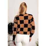 Fenzy Pulover S Karo Uzorkom Salanilla, Crna I Boja Deve | shoptok.hr