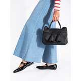 Shelvt Black women's handbag with a decorative frill Cijene