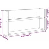  Polica za časopise s policom Dimljeni hrast 60 x 12 x 30 cm | shoptok.hr