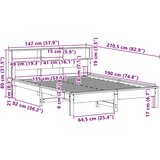 vidaXL Okvir kreveta bez madraca 135 x 190 cm od masivne borovine | shoptok.hr