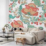 Foto tapeta - Ethnic vegetation - plant motif with ornaments in coloured flowers 98x70 | shoptok.hr