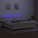  box spring s madracem LED krem 200x200 cm od tkanine | shoptok.hr