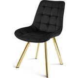  Okretna stolica SORIA 360, crni baršun, zlatne metalne noge, set 3 kom | shoptok.hr