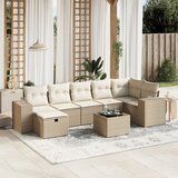 Maison Chic Seti vrtnega pohištva - Vrtna garnitura - Vrtni pohištvo set 8-delna z blazinami bež poli ratan, (21800874) | Shoptok.si