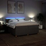  Krevet s oprugama i madracem smeđesivi 200x200 cm od tkanine | shoptok.hr