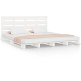 vidaXL Posteljni okvir bel 135x190 cm trdna borovina 4FT6, (20737919) | Shoptok.si