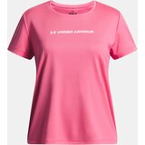 Under Armour Girls' T-shirt Tech Wordmark Graphic SS-PNK - Girls Cene