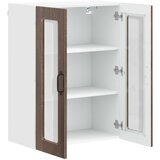  Zidni stakleni ormarić Smeđi hrast 60 x 31 x 80 cm | shoptok.hr