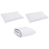 vidaXL Komplet odej z blazino 3 pcs Bela Mikrofibra in bombaž, (5000064961) | Shoptok.si