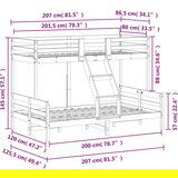 vidaXL Pograd 80×200/120x200 cm voščeno rjava trdna borovina | Shoptok.si