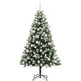 vidaXL Umjetna jelka s pantenom i pahuljicama Zelena i bijela 180 cm | shoptok.hr