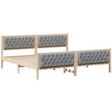 vidaXL Konstrukcija postelje z vzglavjem Svetlo siva 200 x 200 cm, (5000084482) | Shoptok.si