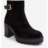 Kesi Suede women's ankle boots with black Menorium décor Cene