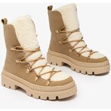 Resti Beige women's insulated trapper boots with sheepskin Lery Walk | ePonuda.com