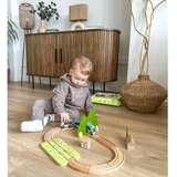 Classic World Klasična svjetska garnitura vlakova, drvena tračnica, vlak + sorter oblika, 40 kom. | shoptok.hr