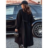 DStreet Płaszcz damski OPULENA długi z paskiem czarny | shoptok.hr