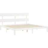  Za krevet s uzglavljem bijeli 200x200 cm od masivnog drva | shoptok.hr
