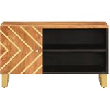 TV ormarić smeđe-crni 80 x 31,5 x 46 cm od masivnog drva manga | shoptok.hr