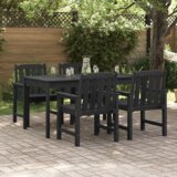 vidaXL Vrtni jedilni stoli 4 kos Črni 65,5x55,5x88 cm HDPE | Shoptok.si
