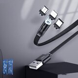 Remax magnetni USB kabel + set vtikačev Lightning / USB tip C / mikro USB 2.1A 1m | Shoptok.si