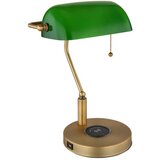 Globo Stolna svjetiljka Antique s integriranim punjačem za mobitel (40 W, D x &Scaron; x V: 26,5 x 18 x 36 cm, Zlatna, Zelena) cijene