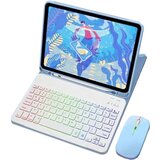 INF Usnjena torbica za iPad z RGB Bluetooth tipkovnico in miško Blue iPad 9,7 palca, (21683120) | Shoptok.si
