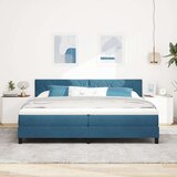 vidaXL Box Spring Krevet s Madracem Tamnoplavi 200x200 cm Baršun | shoptok.hr