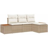 vidaXL Vrtna sedežna garnitura 4 pcs Bež in smetanova Poliratan, (5000133442) | Shoptok.si