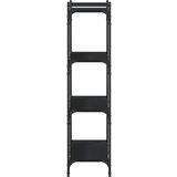  Regal za knjige s 4 razine crni 80x30x120 cm konstruirano drvo | shoptok.hr