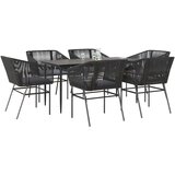 vidaXL 7-dijelni vrtni blagovaonski set s jastucima crno | shoptok.hr
