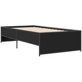  Okvir kreveta crni 90 x 200 cm konstruirano drvo i metal | shoptok.hr