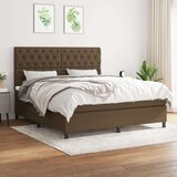  Box spring postelja z vzmetnico temno rjava 160x200 cm blago, (20900024) Cene
