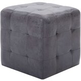 The Living Store Tabure 2 kosa siv 30x30x30 cm umetno usnje semiš - Tabure, (21419816) | Shoptok.si