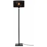 Good&Mojo Črna stoječa svetilka z bambusovim senčnikom (višina 128 cm) Java –