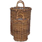  Košara za rastline s shranjevanjem 2 pcs Rjava Kubu rattan, (5000207851) | Shoptok.si