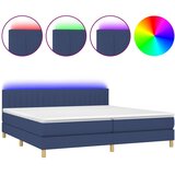  box spring s madracem LED plavi 200x200 cm od tkanine | shoptok.hr