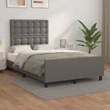  The Living Store Posteljni okvir z vzglavjem siv 120x190 cm umetno usnje - Posteljni Okvir Z Vzglavjem, (21497819) | Shoptok.si