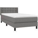  Box spring postelja z vzmetnico temno siva 100x200 cm blago, (20727222) | Shoptok.si