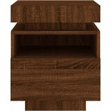  Noćni ormarić s LED svjetlima boja smeđeg hrasta 40x39x48,5 cm | shoptok.hr
