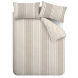 Catherine Lansfield Bež 3-dijelna posteljina za bračni krevet 200x200 cm Banded Stripe – Cijene