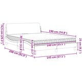  Krevet s madracem Dover crni 140 x 190 cm od tkanine | shoptok.hr