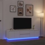 vidaXL TV omarica z LED lučmi bela 193,5x41x50 cm | Shoptok.si