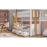 Molarem Home Drveni dječji krevet na kat Arten s ladicom - bijeli - svijetlo drvo - 200x90 cm - Bez madraca | shoptok.hr