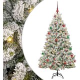 vidaXL Umjetno božićno drvce Zelena i bijela 180 cm PVC i metal | shoptok.hr