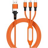 INF 5-v-1 pleten polnilni kabel z nočno lučko: USB/OTG/Type-C/iOS/Android Orange, (5000277085) Cene